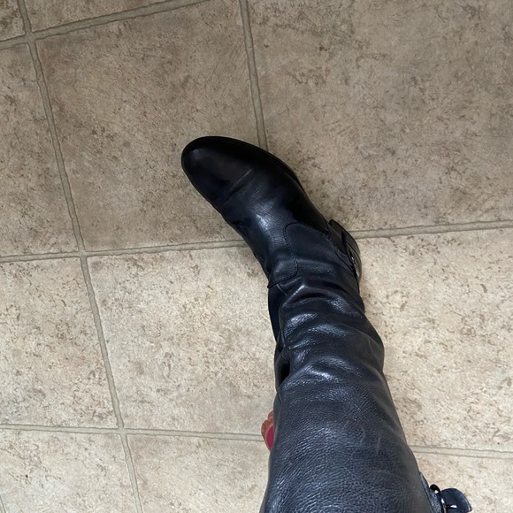 Cuoio Black Leather Knee Riding Boots, size 38 - Picture 8 of 15